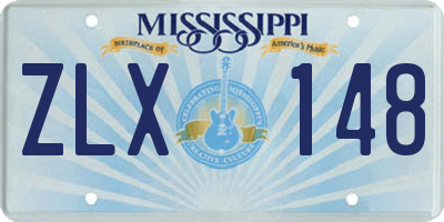 MS license plate ZLX148