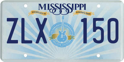 MS license plate ZLX150