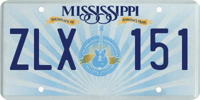 MS license plate ZLX151