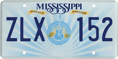 MS license plate ZLX152
