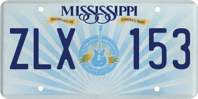 MS license plate ZLX153