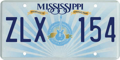 MS license plate ZLX154