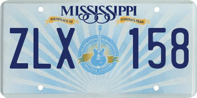 MS license plate ZLX158