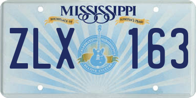 MS license plate ZLX163