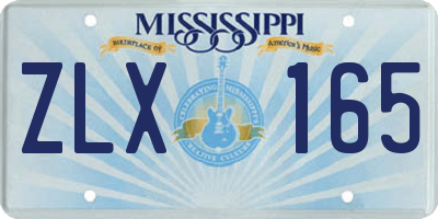 MS license plate ZLX165