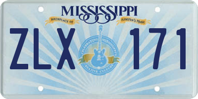 MS license plate ZLX171