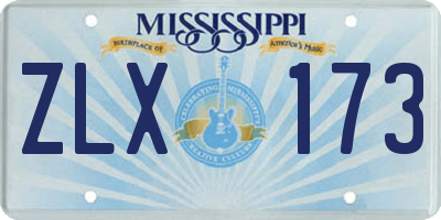 MS license plate ZLX173