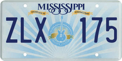 MS license plate ZLX175