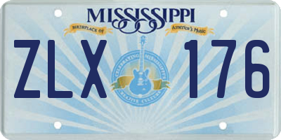 MS license plate ZLX176