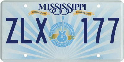 MS license plate ZLX177