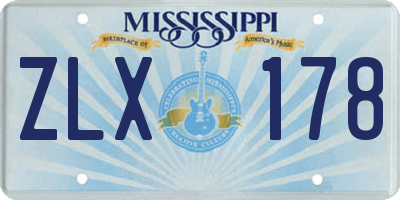 MS license plate ZLX178