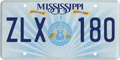 MS license plate ZLX180