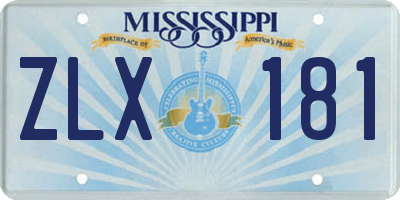 MS license plate ZLX181