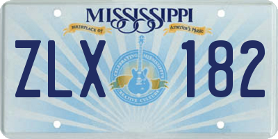 MS license plate ZLX182