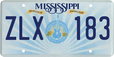 MS license plate ZLX183