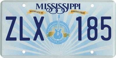 MS license plate ZLX185
