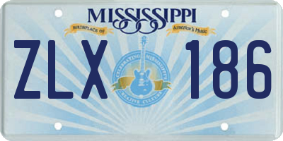 MS license plate ZLX186