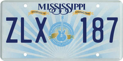 MS license plate ZLX187