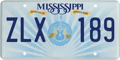 MS license plate ZLX189