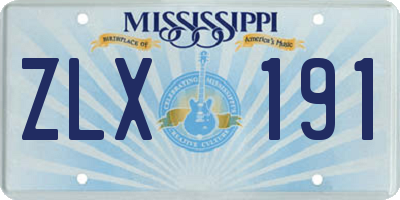 MS license plate ZLX191