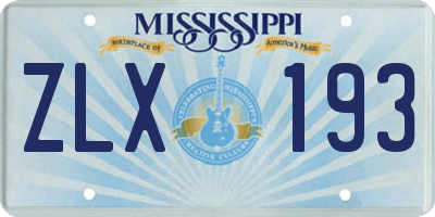 MS license plate ZLX193