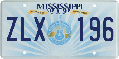 MS license plate ZLX196