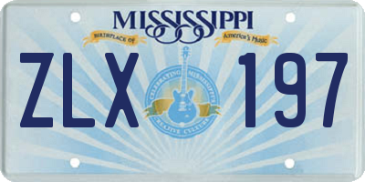 MS license plate ZLX197