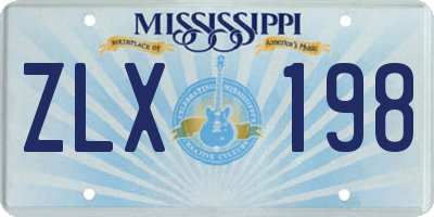 MS license plate ZLX198