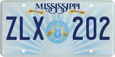 MS license plate ZLX202