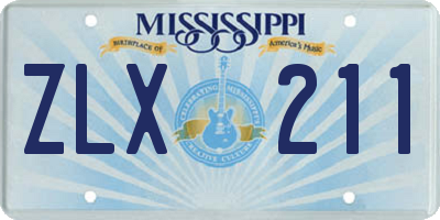 MS license plate ZLX211