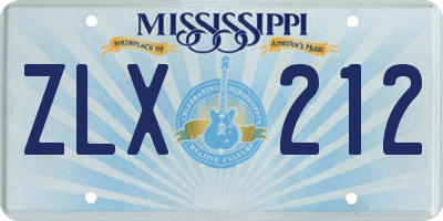 MS license plate ZLX212