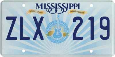 MS license plate ZLX219
