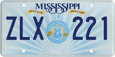 MS license plate ZLX221
