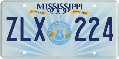 MS license plate ZLX224