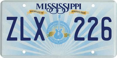 MS license plate ZLX226