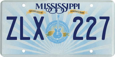 MS license plate ZLX227