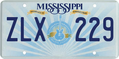 MS license plate ZLX229