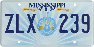 MS license plate ZLX239
