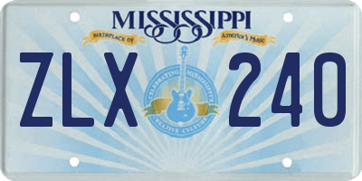 MS license plate ZLX240