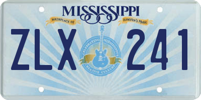MS license plate ZLX241