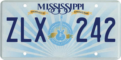 MS license plate ZLX242