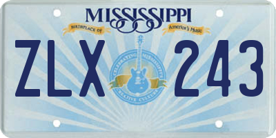 MS license plate ZLX243