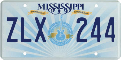 MS license plate ZLX244