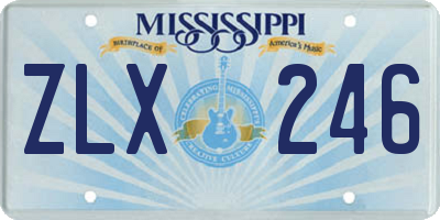 MS license plate ZLX246