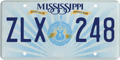 MS license plate ZLX248