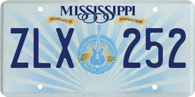 MS license plate ZLX252
