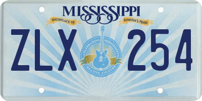 MS license plate ZLX254