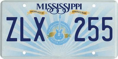 MS license plate ZLX255