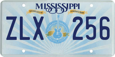 MS license plate ZLX256
