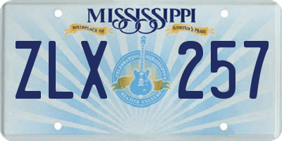 MS license plate ZLX257